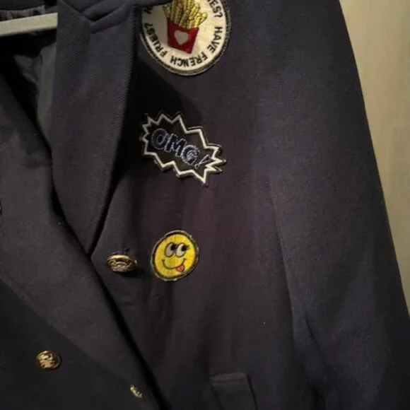 Vintage Inspired Military Coat with Patches - Picture 9 of 16